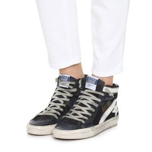 Golden Goose Navy Slide High-top Sneaker